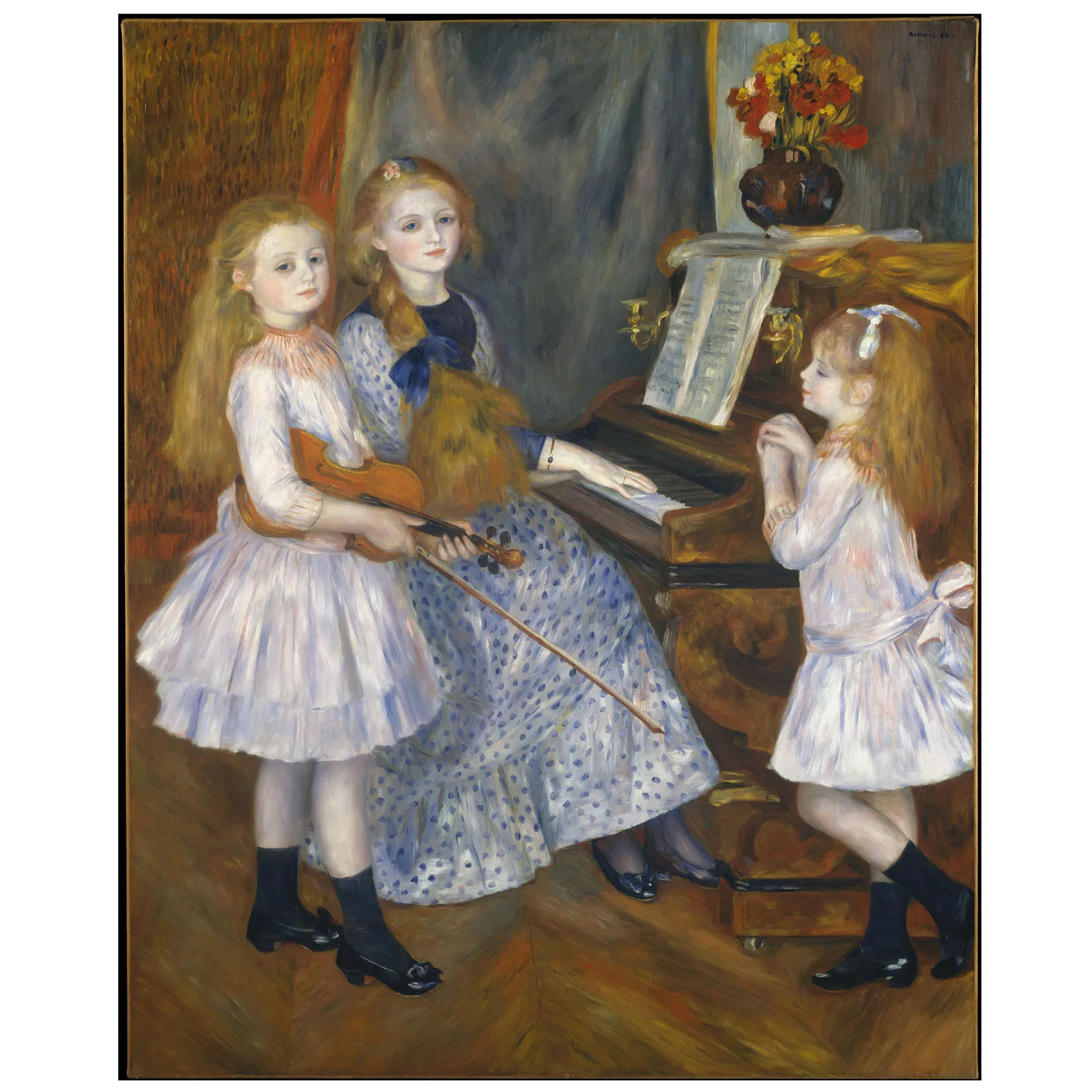 

Hand painted high quality reproduction of The Daughters of Catulle Mendes by Pierre-Auguste Renoir figure painting on canvas