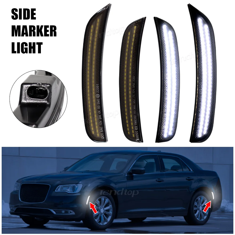 4pcs Full LED Smoke Front Rear White Led Side Marker Lights Front Rear Indicator Blinker Light For 2015-2023 Chrysler 300
4pcs Full LED Smoke Front Rear White Led Side Marker Lights Front Rear Indicator Blinker Light For 2015-2023 Chrysler 300