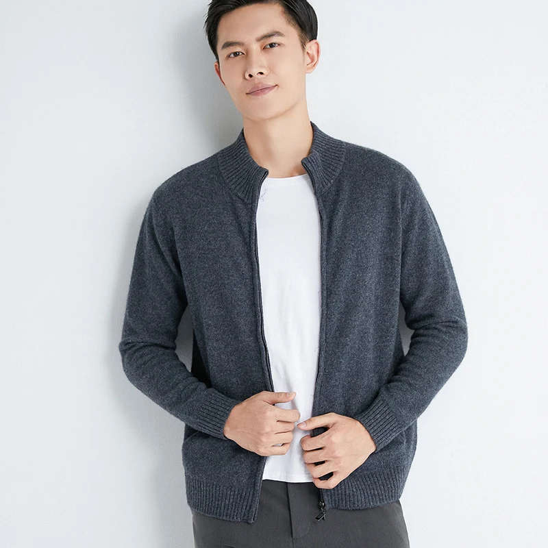 Autumn/Winter New Men's 100% Pure Cashmere Coat Round Neck Solid Color Zipper Cardigan Fashionable Soft Sweater
Autumn/Winter New Men's 100% Pure Cashmere Coat Round Neck Solid Color Zipper Cardigan Fashionable Soft Sweater