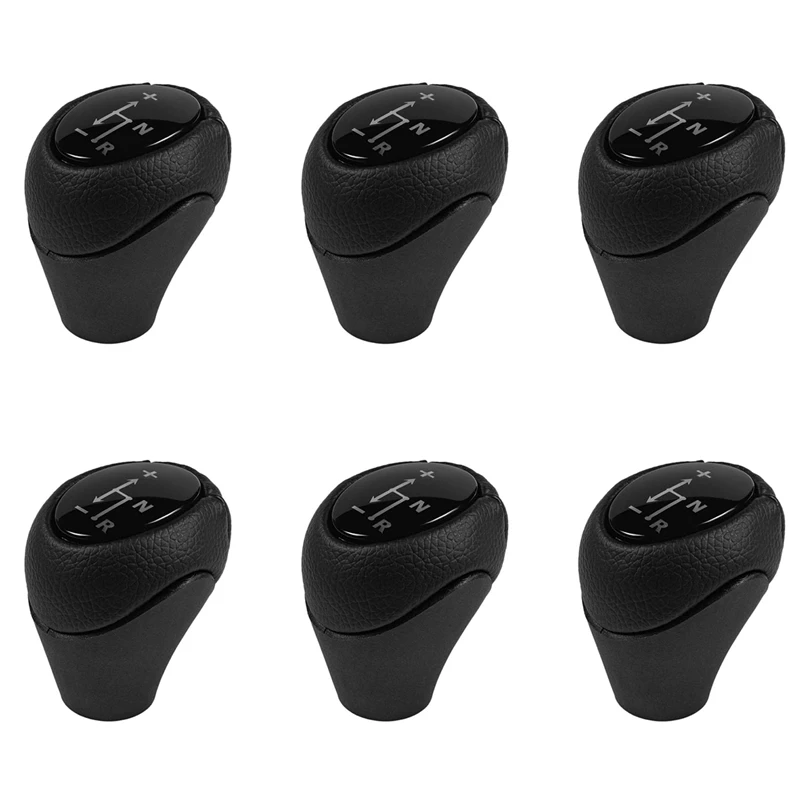 

6X Auto Leather Automatic Gear Shift Knob Lever Shifter For Mercedes Benz Smart Fortwo Roadster 450 451 Brabus Fortwo