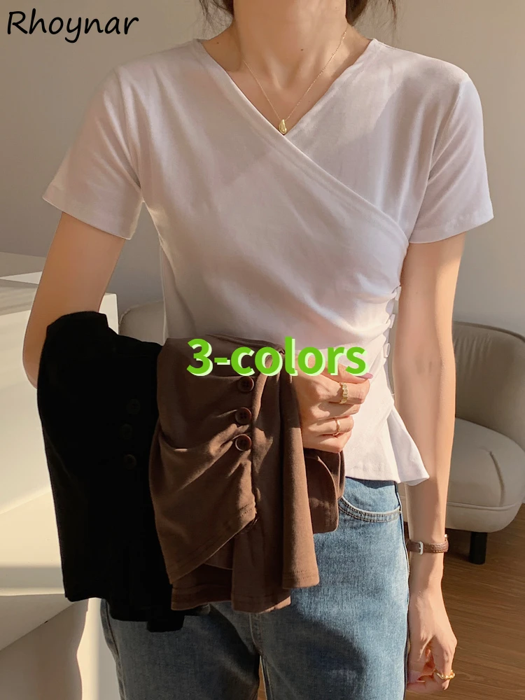 T-shirts Women V-neck Asymmetric Design Fashion Summer Korean Style Slim All-match Ulzzang Streetwear Casual Popular Young Chic
T-shirts Women V-neck Asymmetric Design Fashion Summer Korean Style Slim All-match Ulzzang Streetwear Casual Popular Young Chic