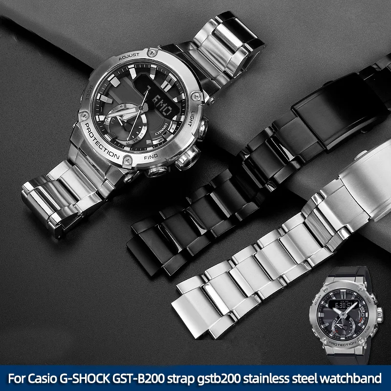 24x16m Quick release For Casio G-SHOCK GST-B200 series strap stainless steel watchband Folding buckle metal Men's band bracelet
24x16m Quick release For Casio G-SHOCK GST-B200 series strap stainless steel watchband Folding buckle metal Men's band bracelet