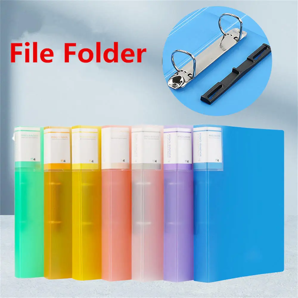 

Colorful Transparent Folder 2 Hole Binder File Folder A4 Test Paper Data Document Organizer Stationery School Office Supplies