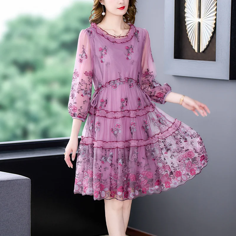 Floral Women Embroidery Mesh Hollow Out Sexy Midi Summer Boho Fashion Light Beach 2023 Elegant Bodycon Casaul Dress
Floral Women Embroidery Mesh Hollow Out Sexy Midi Summer Boho Fashion Light Beach 2023 Elegant Bodycon Casaul Dress