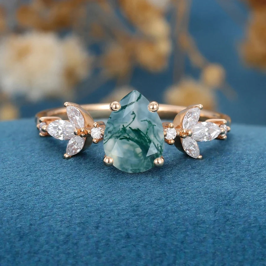 

Женское кольцо из серебра 925 пробы, с натуральным камнем