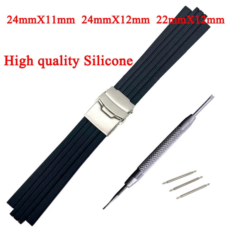 24mm x 11mm Silicone Rubber Watchband for Oris Aquis Watch Band Convex Strap Stainless Steel Safety Buckle Wrist Bracelet Black
24mm x 11mm Silicone Rubber Watchband for Oris Aquis Watch Band Convex Strap Stainless Steel Safety Buckle Wrist Bracelet Black