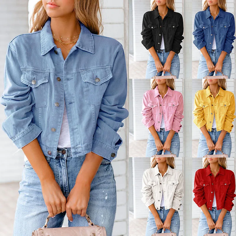 Y2k Women's Short Loose Short Denim Jacket Long Sleeve Button Down Jean Trucker Jacket with Pockets Support Wholesales Jackets
Y2k Women's Short Loose Short Denim Jacket Long Sleeve Button Down Jean Trucker Jacket with Pockets Support Wholesales Jackets