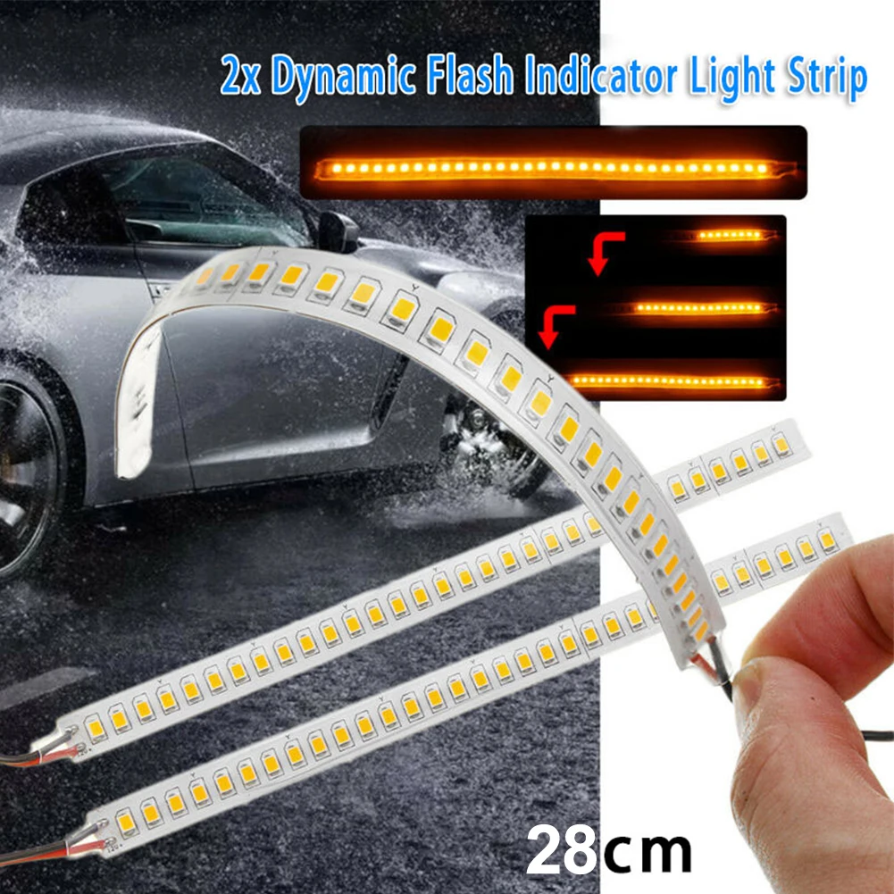 2pcs 28cm Dynamic LED Car Side Rearview Mirror Turn Signal Indicator Light Strips DC12V 7W Built-in Decoder Light-bar Auto Lamps
2pcs 28cm Dynamic LED Car Side Rearview Mirror Turn Signal Indicator Light Strips DC12V 7W Built-in Decoder Light-bar Auto Lamps