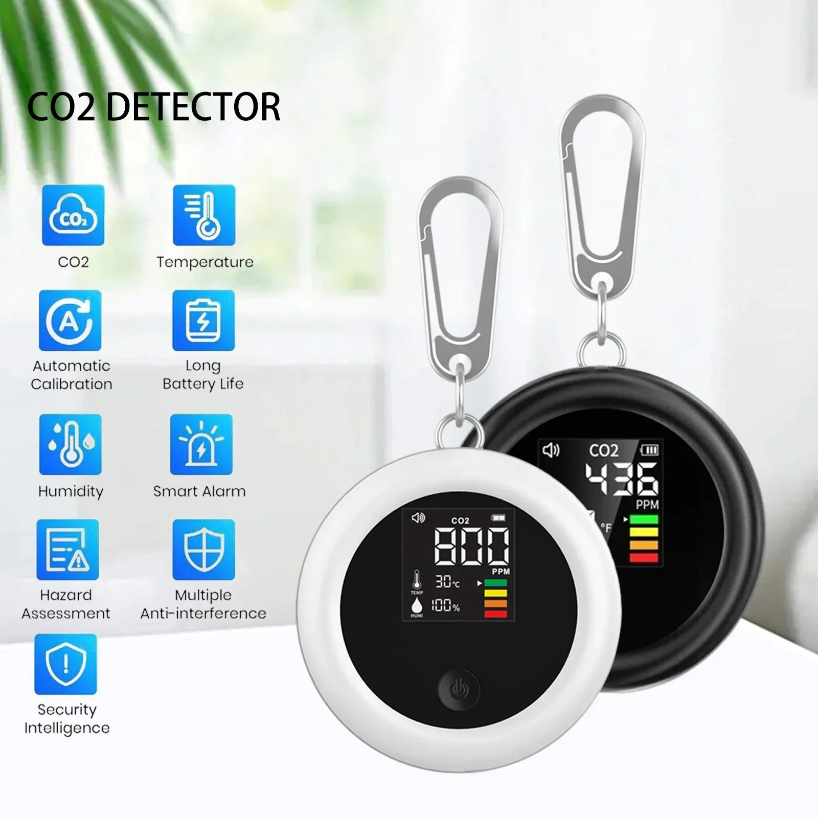 

3 in 1 Mini Air Quality Monitor Temperature Humidity Air Analyzer CO2 Detector Lightweight Carbon Dioxide Detector