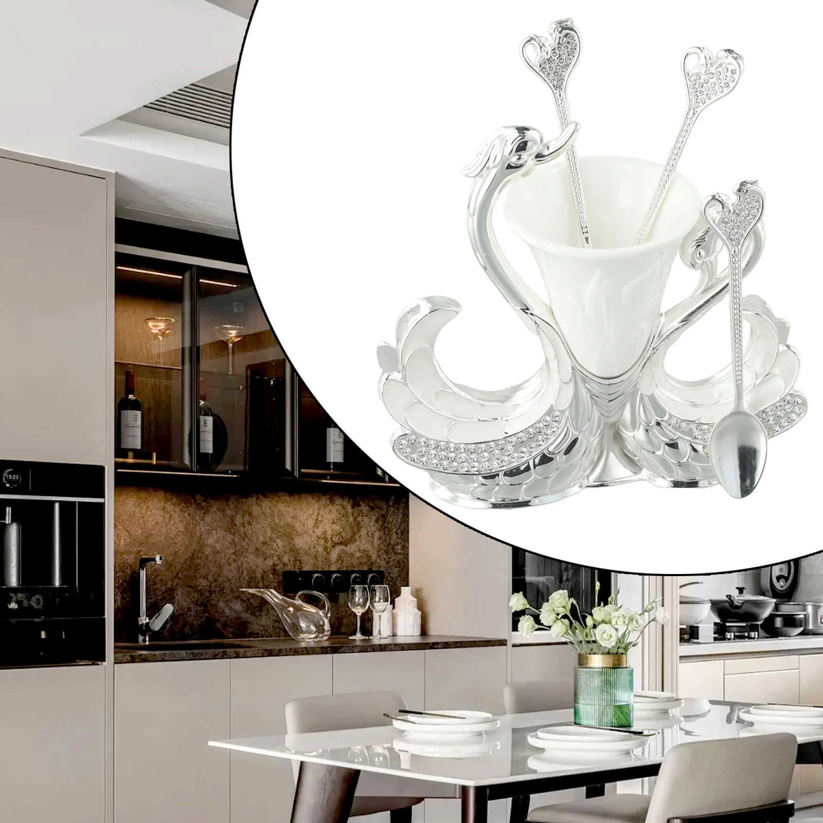 Saw Base Holder Dinnerware Set 6 Forks 6 Spoons Decor Coffee Fruit Dessert Metal Fruit Fork Flatware Tableware Sets Kitchen
Saw Base Holder Dinnerware Set 6 Forks 6 Spoons Decor Coffee Fruit Dessert Metal Fruit Fork Flatware Tableware Sets Kitchen