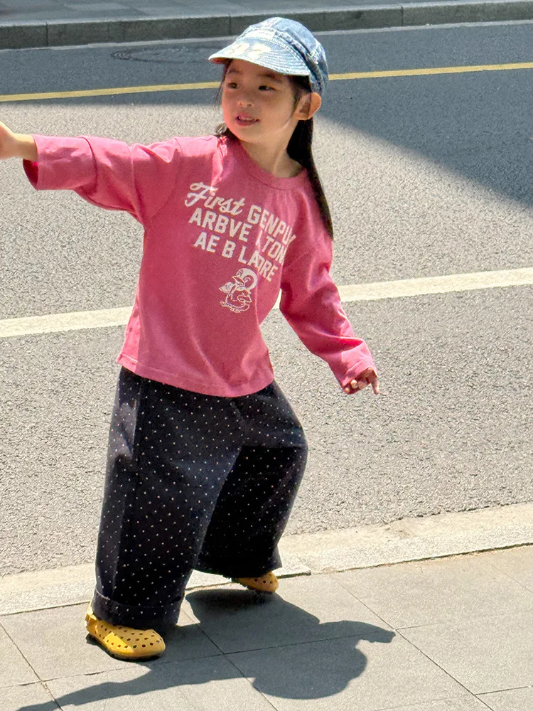 2025 Autumn New Children Loose Trousers Cotton Girls Polka Dot Casual Pants Boys Harem Pants Kids Straight Pants Baby Clothes 23 S8bf2a26a0e9c4572aa176f522de37768B