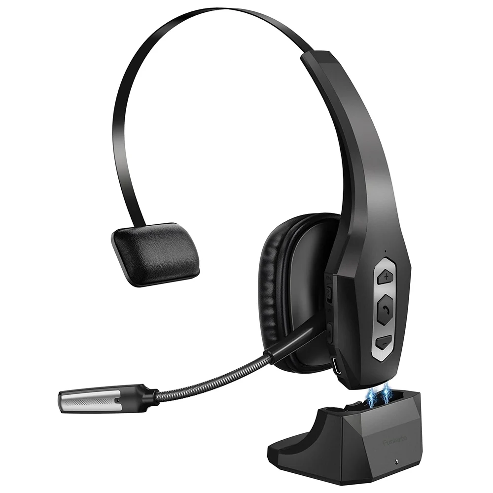 S8bf3911964b0495cbce84e80431ab1657 Trucker Bluetooth Headset with Charging Base, Wireless Hands-Free Headset with Noise Canceling Mic & Mute Button, 56Hrs Working