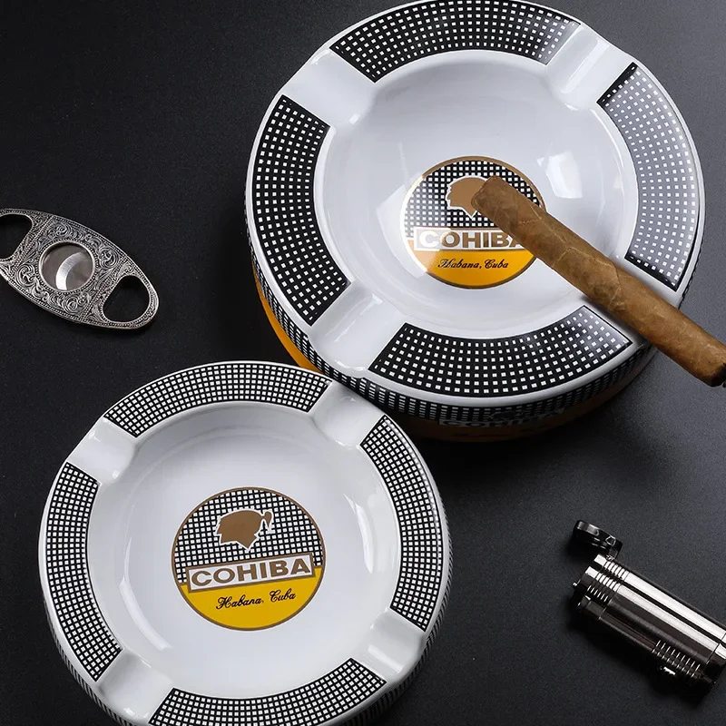 

Accessories! Ashtray 4 Smoking Tray Home Cigars Cohiba Ship! Cigar Bone Holders Ash High-definition Free For China Round Ceramic