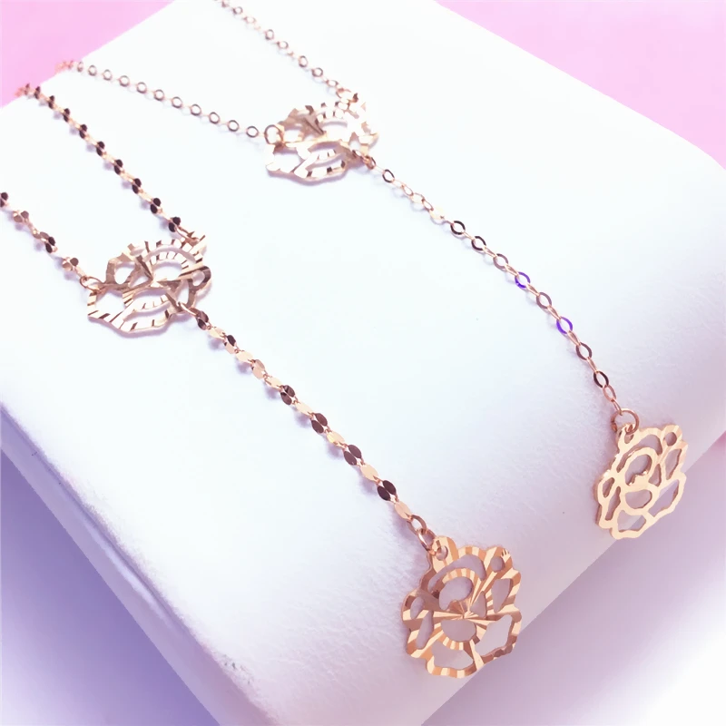 585 Purple Gold Neckalce for Woman14k Rose Gold Tassel Flower Chain Pendant Sweet Light Luxury Romantic Party Jewelry Gift 
585 Purple Gold Neckalce for Woman14k Rose Gold Tassel Flower Chain Pendant Sweet Light Luxury Romantic Party Jewelry Gift
