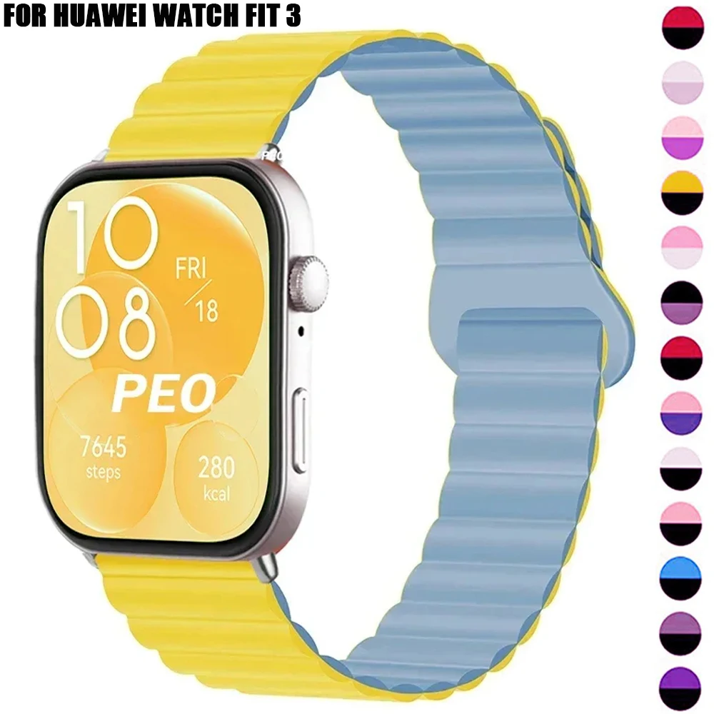 Ремешок магнитный для Huawei Watch Fit 3, силиконовый браслет, аксессуары для Huawei Fit3 
Ремешок магнитный для Huawei Watch Fit 3, силиконовый браслет, аксессуары для Huawei Fit3