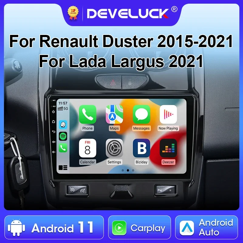 

For Renault Duster 2015-2021 For LADA Largus 2021 2 Din Android 12 Car Radio Multimedia Video Player Stereo Carplay Auto 4G GPS