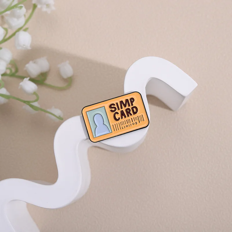 Classic SIMP CARD Enamel Lapel Pin Ins English Name Card Brooch Pin Alloy Brooch Badge Figure Brooches Backpack Decoration
Classic SIMP CARD Enamel Lapel Pin Ins English Name Card Brooch Pin Alloy Brooch Badge Figure Brooches Backpack Decoration