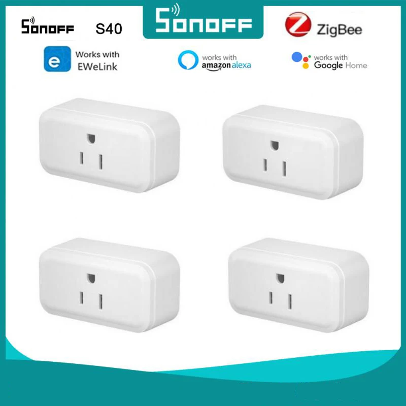 

SONOFF S40 Lite Zigbee Smart Plug Outlets Support Amazon Alexa And Google Home SONOFF Zigbee Bridge Wireless Smart Socket