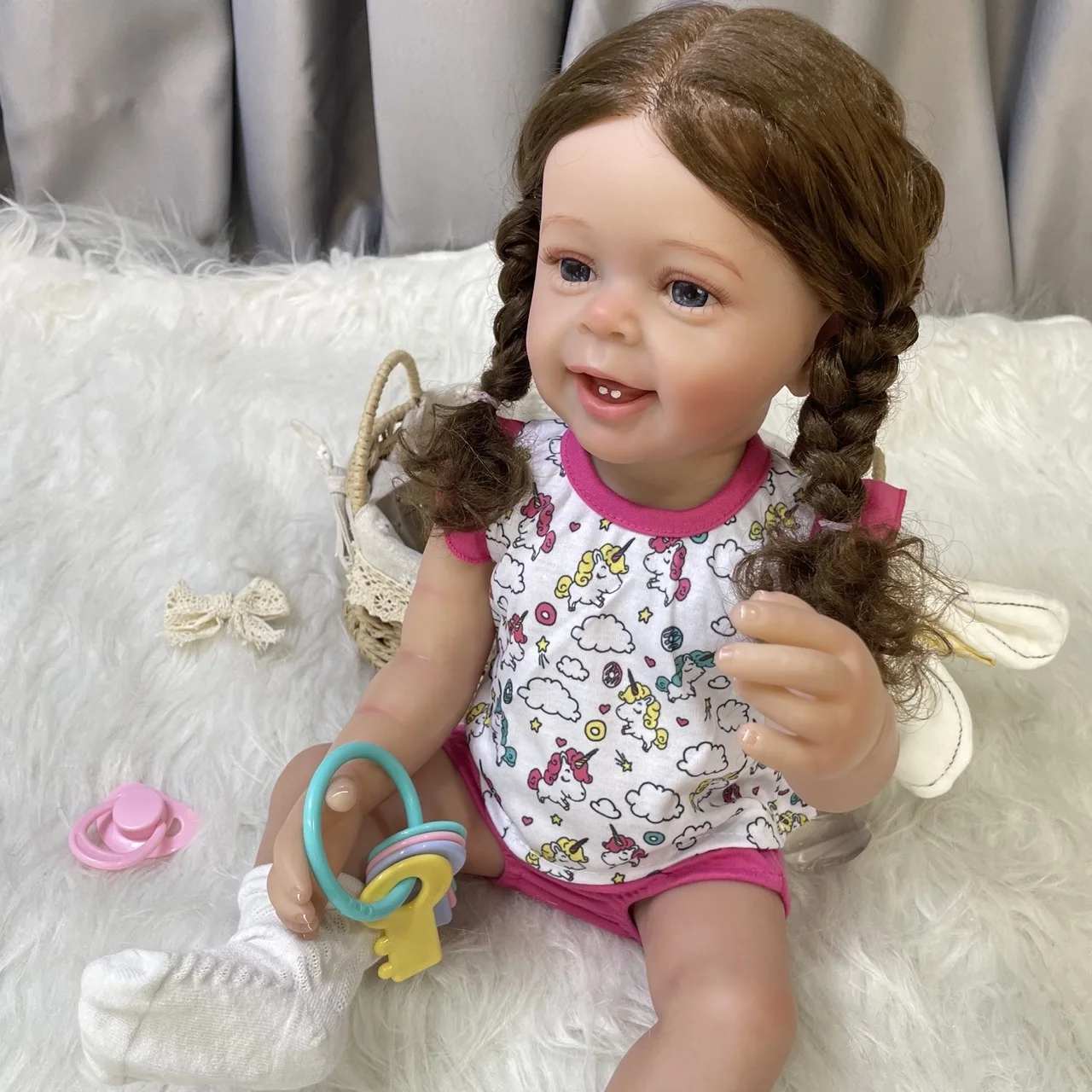 55CM Full Vinyl Washable Body Already Painted Reborn Baby Doll Yannick Smile Girl Lifelike Toddler Toy Figure Gifts
55CM Full Vinyl Washable Body Already Painted Reborn Baby Doll Yannick Smile Girl Lifelike Toddler Toy Figure Gifts
