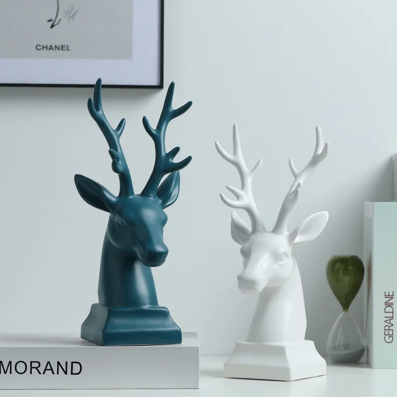 Wedding Gift Europe Ceramic Elk Head Model Figurines Ornaments Home Decoration Accessories Deer Miniature Bookend Desktop Crafts
Wedding Gift Europe Ceramic Elk Head Model Figurines Ornaments Home Decoration Accessories Deer Miniature Bookend Desktop Crafts