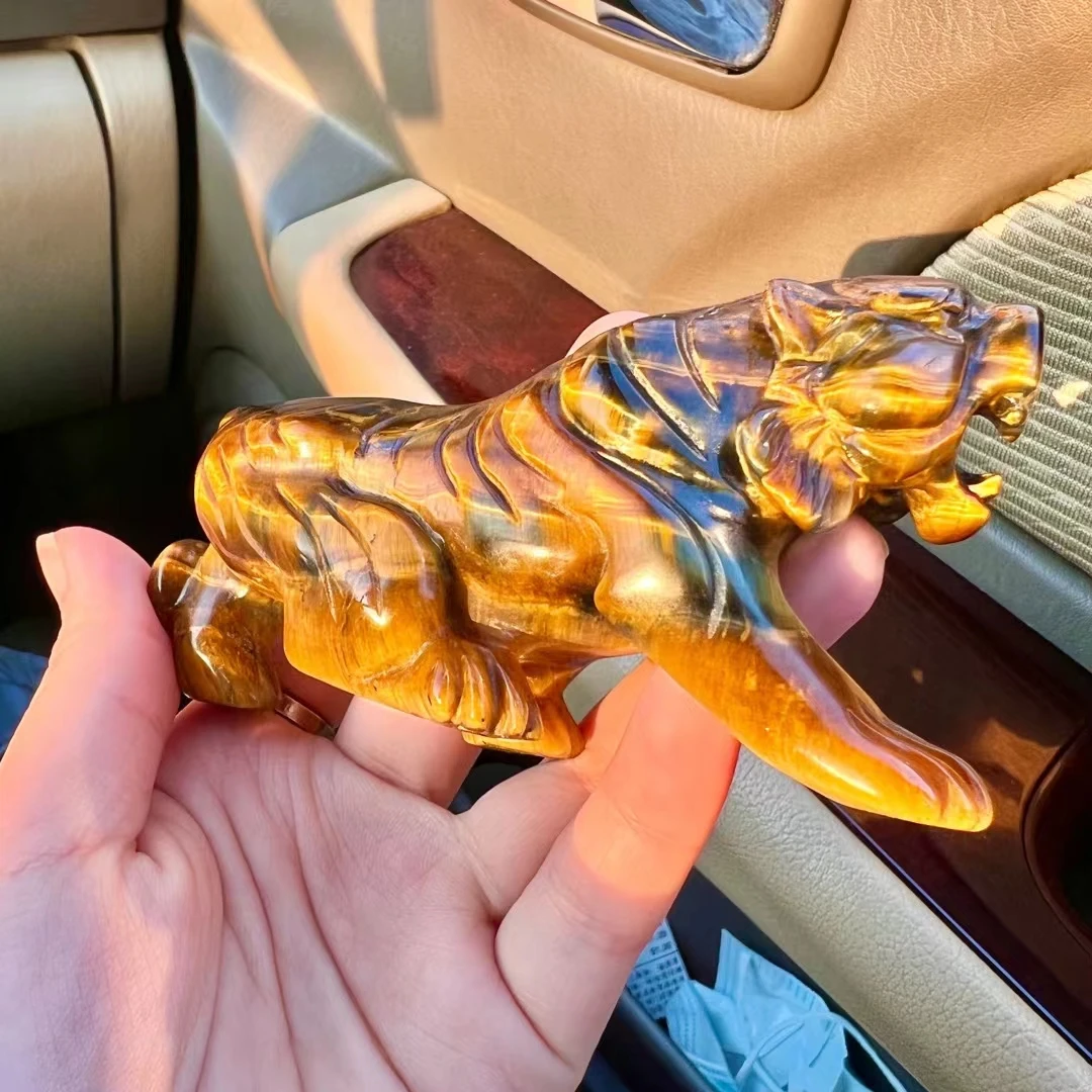 3" Tiger Statue Natural Gemstone Yellow Tiger Eye Crystal Carved Reiki Healing Stone Animal Figurine Crafts Home Ornaments Decor
3" Tiger Statue Natural Gemstone Yellow Tiger Eye Crystal Carved Reiki Healing Stone Animal Figurine Crafts Home Ornaments Decor