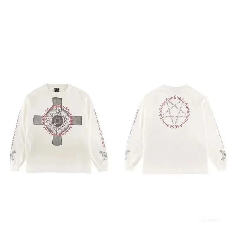 Новая модная винтажная Мужская и женская этикетка с принтом Креста SAINTEyeball и длинными рукавами
Новая модная винтажная Мужская и женская этикетка с принтом Креста SAINTEyeball и длинными рукавами