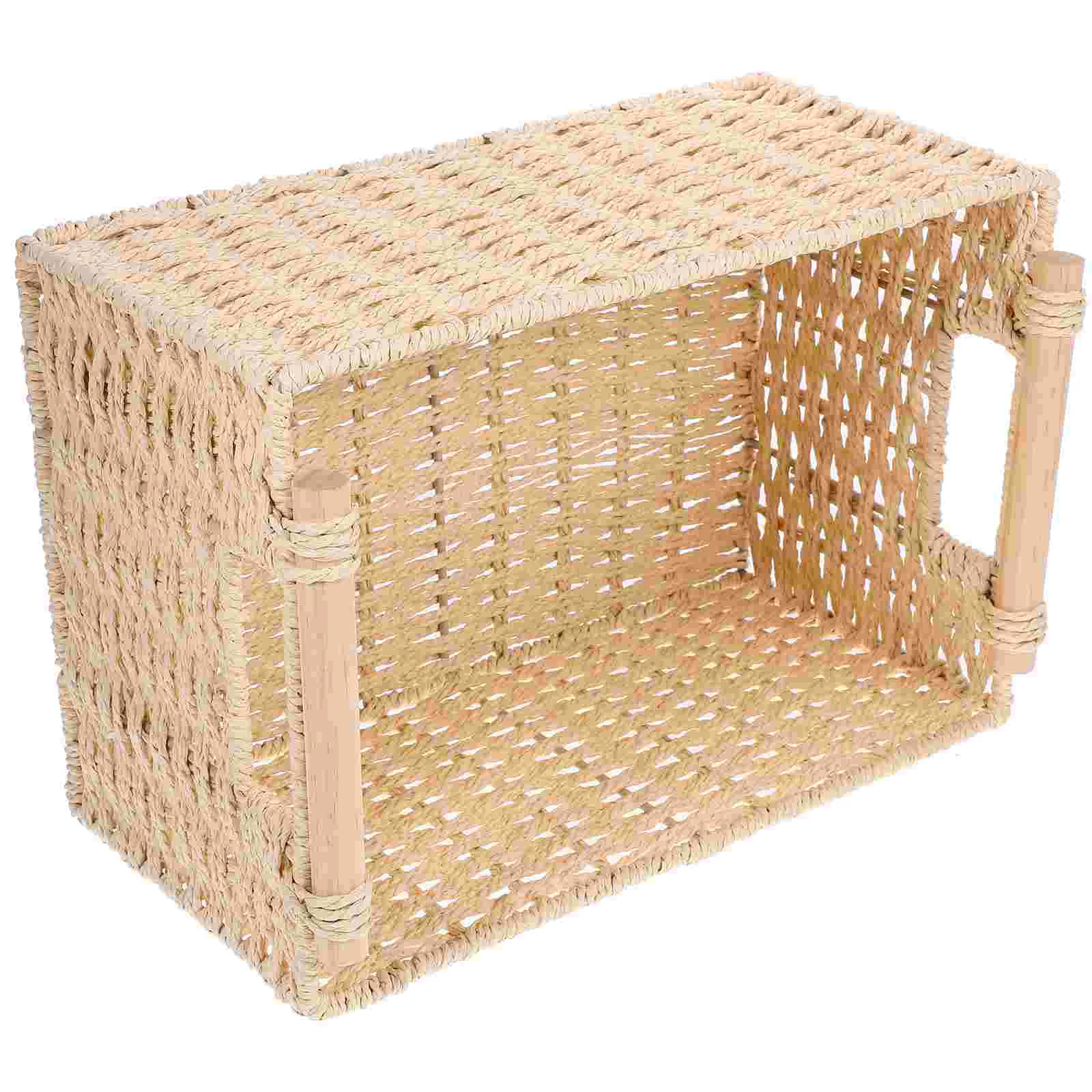 Desk Storage Basket Woven Basket with Handle Organizing Basket Household Sundries Basket
Desk Storage Basket Woven Basket with Handle Organizing Basket Household Sundries Basket