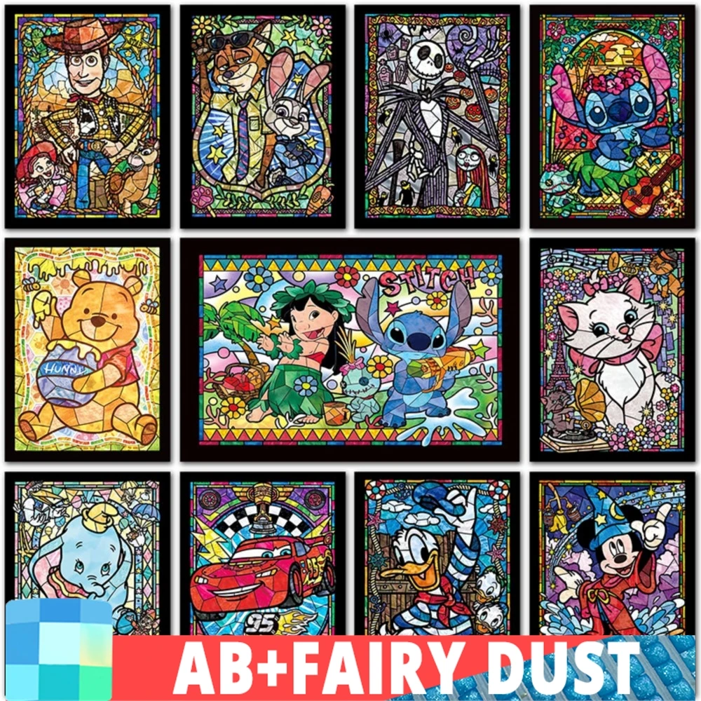

Fairy Dust AB Disney Mickey Mouse 5D DIY Diamond Painting Kit Dumbo Cars Full Square Round Mosaic Embroidery Stitch Home Decor