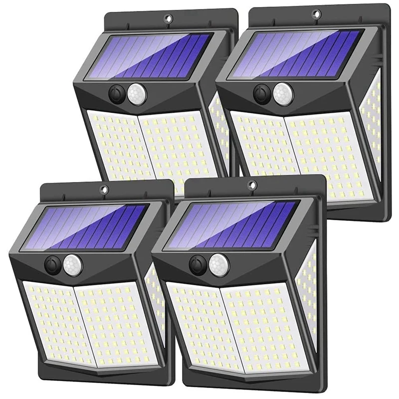 

Solar Security Lights Outdoor, 140 LED Solar Motion Sensor Lights 3 Lighting Modes Solar Powered Wall Lights