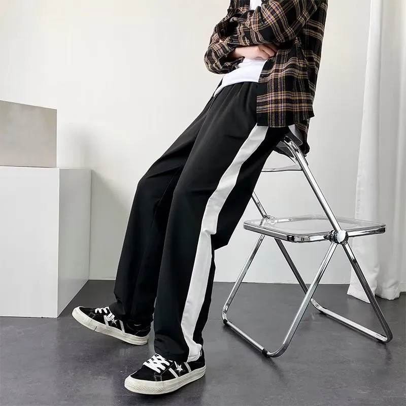 New White Balck Casual Baggy Pants Men's Fashion Streetwear Striped Stitching Straight Loose Wide Leg Student Pants Sweatpants
New White Balck Casual Baggy Pants Men's Fashion Streetwear Striped Stitching Straight Loose Wide Leg Student Pants Sweatpants