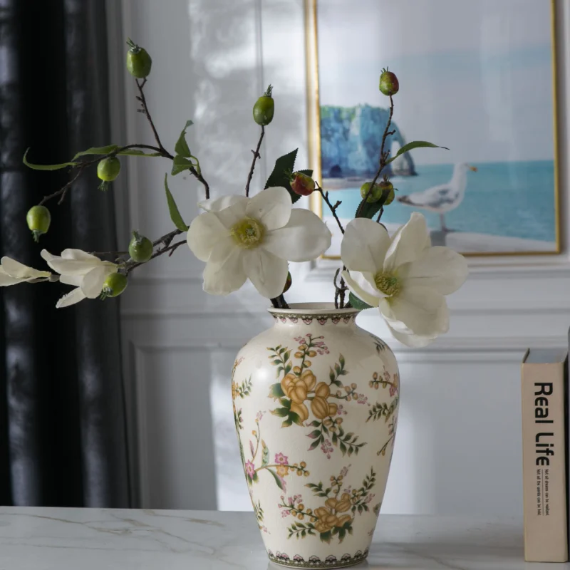 Retro Ceramic Vase Craft Gifts Creative American Country Flower and Bird Decorations Living Room Vase Ornaments 
Retro Ceramic Vase Craft Gifts Creative American Country Flower and Bird Decorations Living Room Vase Ornaments
