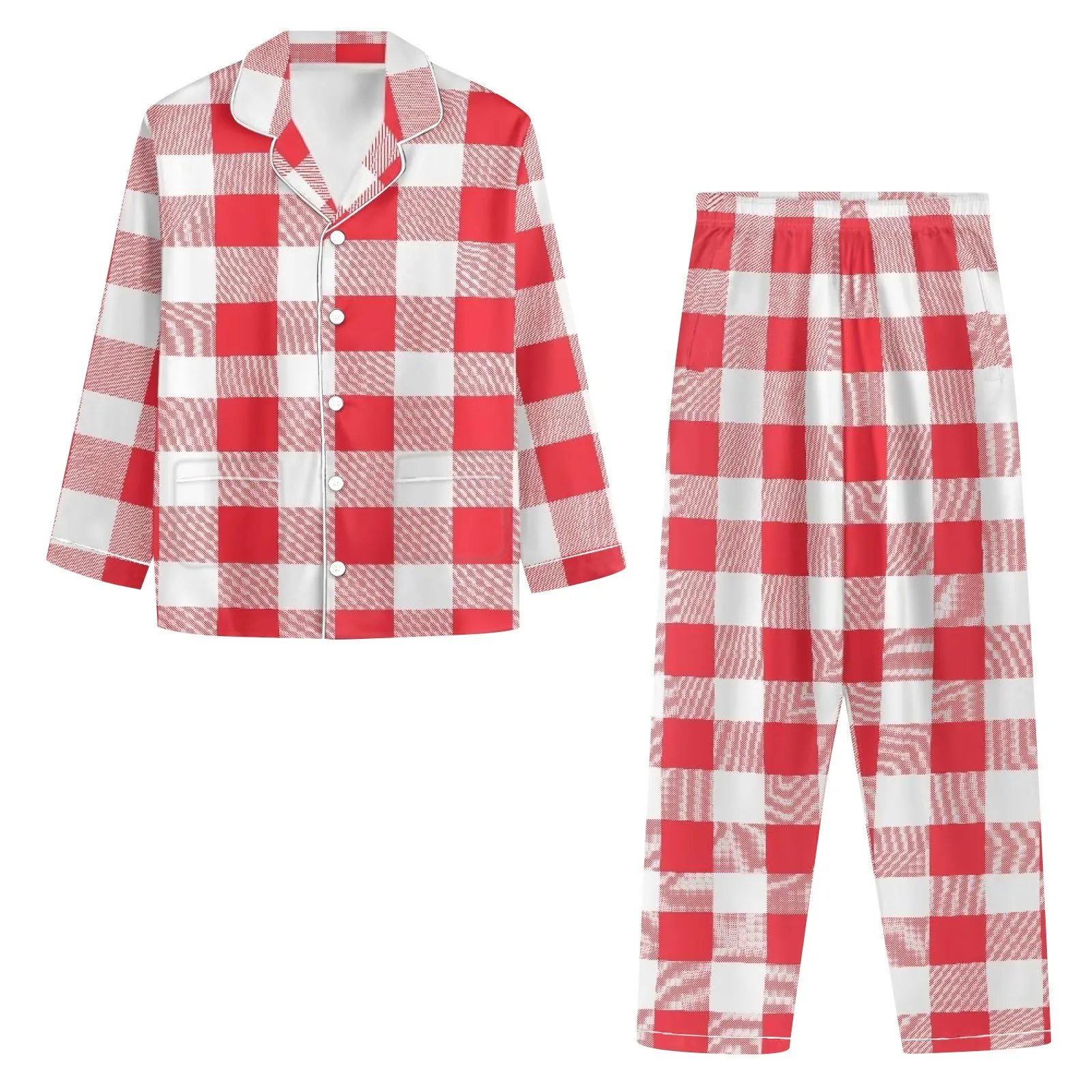 

Women'S 2 Pieces Pajamas Set Female Pyjama Cotton Pijama Women Long Sleeve Lapel Shirt Pants Suit Sleepwear Homewear Nightwear