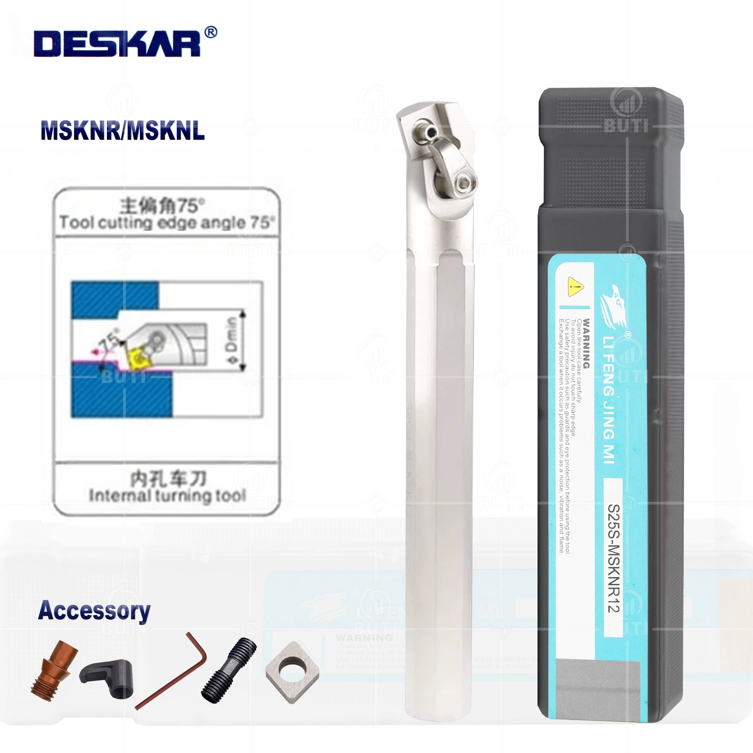 DESKAR 100% Original MSKNR/L CNC White Tool Holder HSS Metal Lathe Internal Turning Boring Bar For SNMG12 Carbide Cutting Insert
DESKAR 100% Original MSKNR/L CNC White Tool Holder HSS Metal Lathe Internal Turning Boring Bar For SNMG12 Carbide Cutting Insert