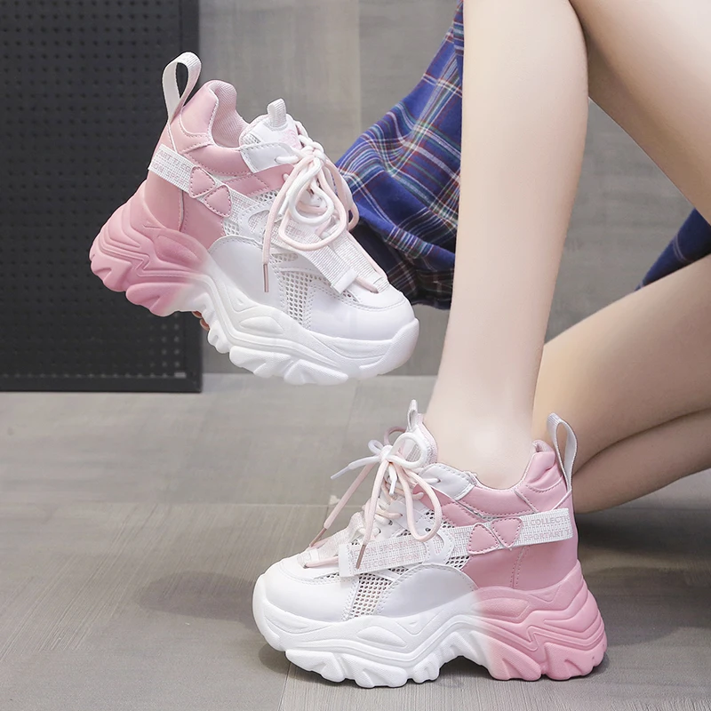 High Platform Shoes Breathable Sports Trainers Casual Thick Bottom Mesh Chunky Sneakers Women Zapatos Mujer 12cm Sneakers Women
High Platform Shoes Breathable Sports Trainers Casual Thick Bottom Mesh Chunky Sneakers Women Zapatos Mujer 12cm Sneakers Women