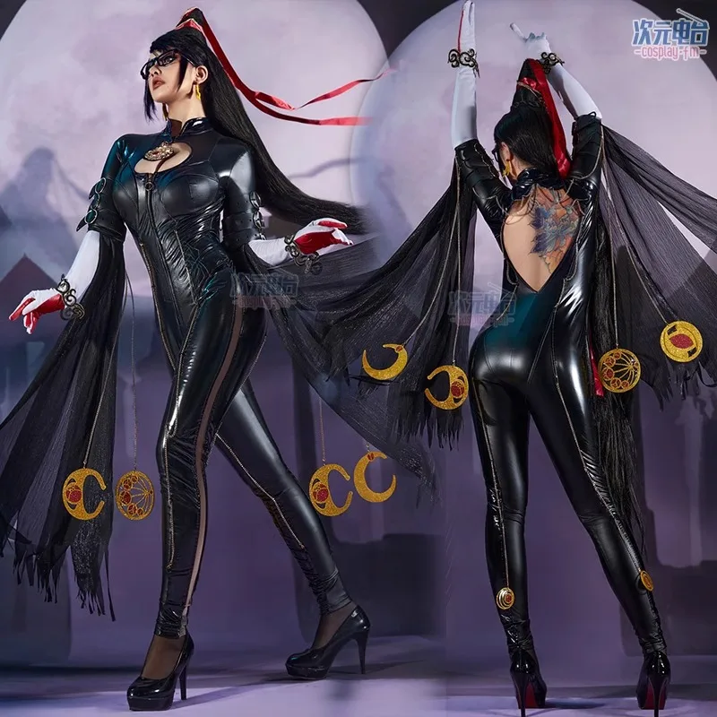 Game Bayonetta Cosplay Costumes Wigs Women Black Sexy Leather Jumpsuit Suit Witch Uniform Halloween Carnival Role play Clothes
Game Bayonetta Cosplay Costumes Wigs Women Black Sexy Leather Jumpsuit Suit Witch Uniform Halloween Carnival Role play Clothes