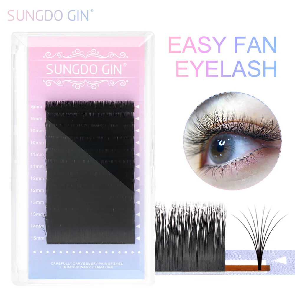 

Easy fanning Fast Austomatic Fan Blooming Eyelash Extensions Faux Mink Individual Lashes 0.07mm Thick Extension Eyelashes