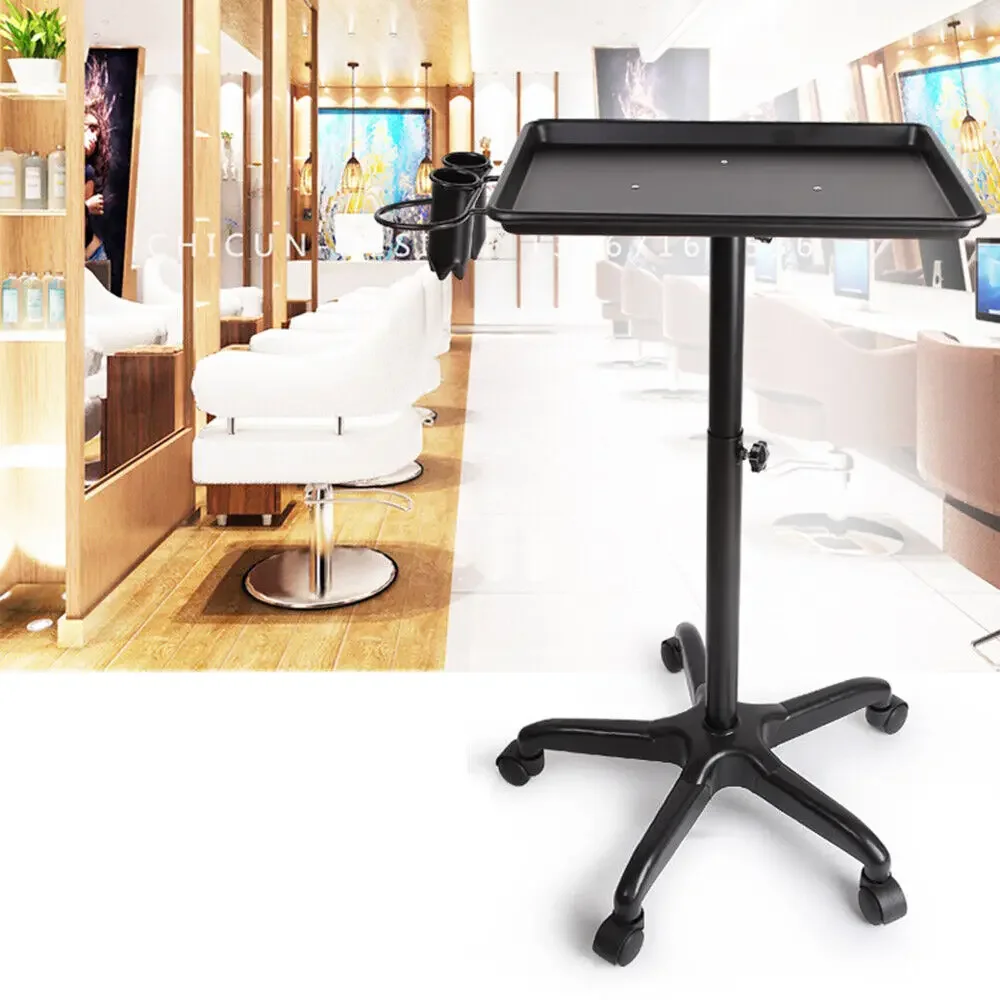 

Beauty Salon Spa Tattoo Rolling Trolley Mobile Equipment Hairdressing Tool Cart Service Instrument Tray Black/Silver
