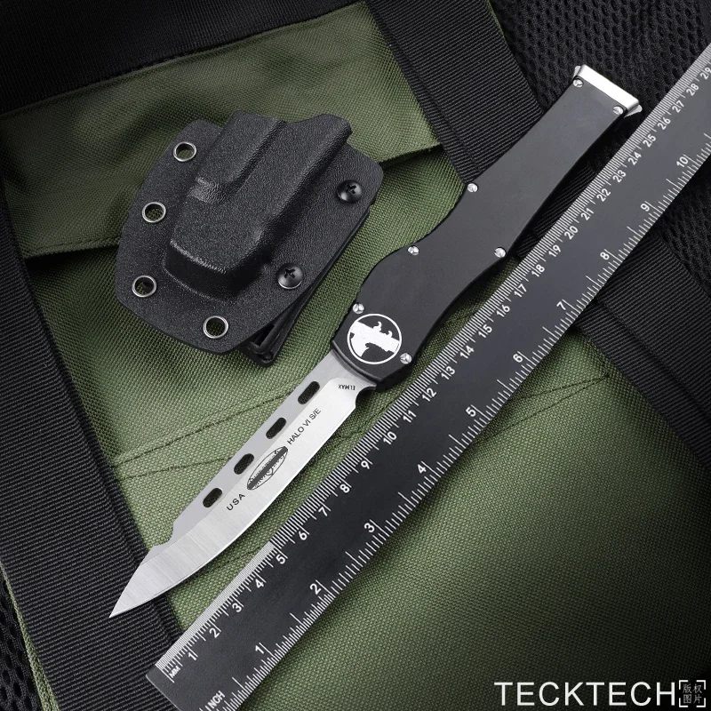 

HALO 6 Knives Micro OTF Tech HALO VI Series D2 Blade CNC T6 Handle EDC Self Defense Combat Tactical Pocketknives Pocket Knife