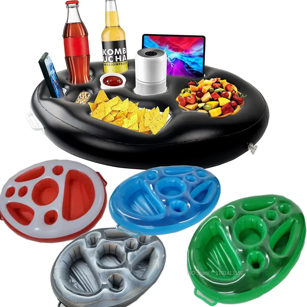 

New Summer Party Bucket Cup Holder Inflatable Pool Float Beer Drinking Cooler Table Bar Tray Beach Swimming Ring Accessories