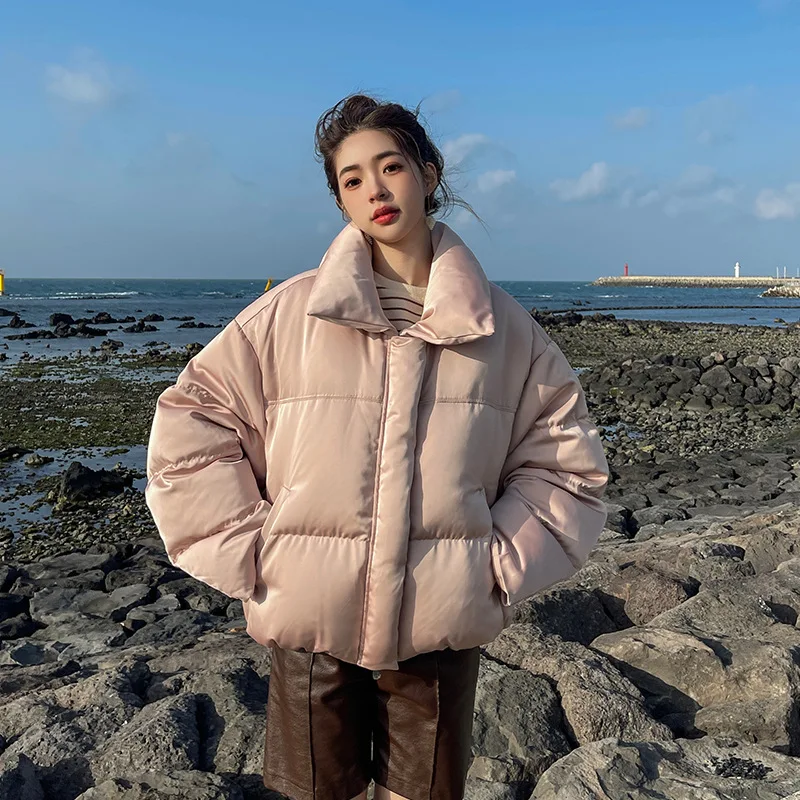 

Новая свободная и стройнящая Корейская версия утепленная пуховая хлопковая куртка, куртка для хлеба, короткая куртка для женщин