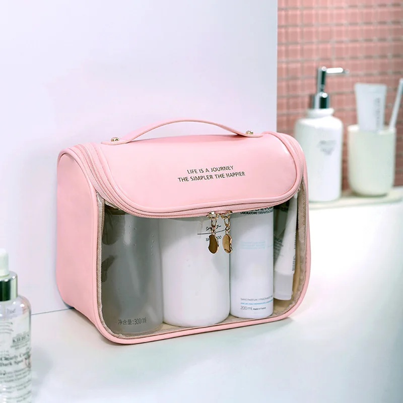 Fashion Cosmetics Handbag Transparent Large Portable Wash Bag Makeup Storage Travel Box Women's Organizer Case Leather XA804H
Fashion Cosmetics Handbag Transparent Large Portable Wash Bag Makeup Storage Travel Box Women's Organizer Case Leather XA804H