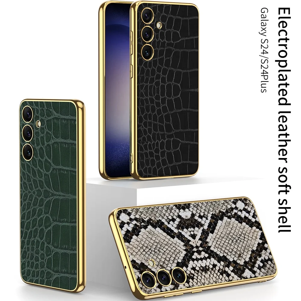 Crocodile Leather Phone Coque Case For Samsung S24 S24 Plus S24 Ultra Electroplated Plain Skin Crocodile Pattern Cover
Crocodile Leather Phone Coque Case For Samsung S24 S24 Plus S24 Ultra Electroplated Plain Skin Crocodile Pattern Cover