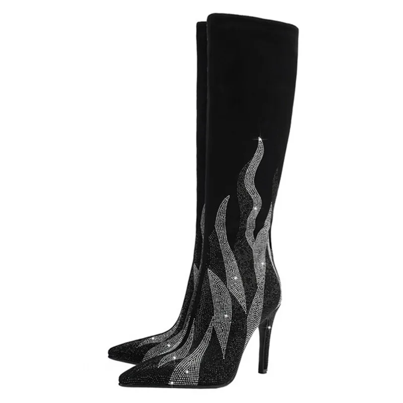 Crystal Diamond Women's Boots Trend 2023 Pointed Toe Thin Heels Luxury Shoes Sexy Stiletto Wedding Party Women High Knee Boots
Crystal Diamond Women's Boots Trend 2023 Pointed Toe Thin Heels Luxury Shoes Sexy Stiletto Wedding Party Women High Knee Boots