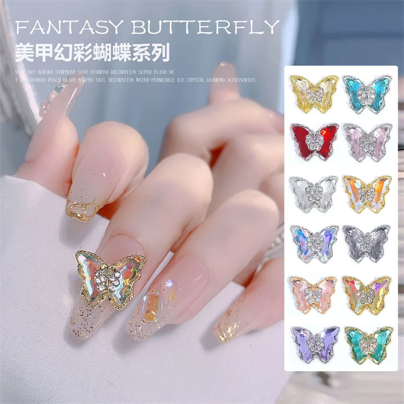 10Pcs 3D Alloy Zircon Nail Charms Jewelry 12.4*14mm Butterfly Design Luxury Metal Diamonds Rhinestones Glitter Nail Art Decors
10Pcs 3D Alloy Zircon Nail Charms Jewelry 12.4*14mm Butterfly Design Luxury Metal Diamonds Rhinestones Glitter Nail Art Decors