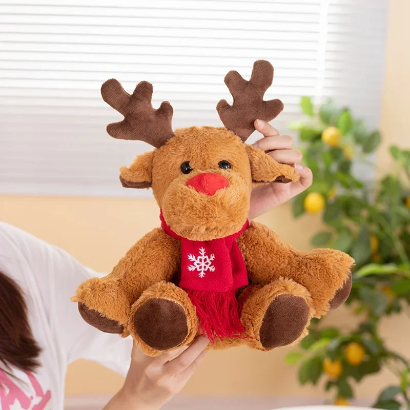 

Kawaii Cartoon Reindeer Plushies Doll Soft Stuffed Animal Deer Simulation Christmas Elk Plush Toys for Kids Merry Christmas Gift