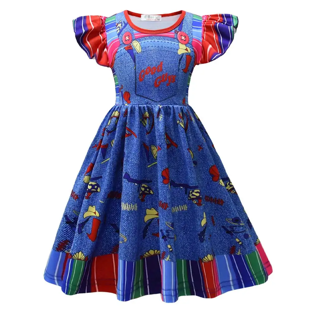Kids Chucky Cosplay Girls Costume Good Guys Bride of Chucky Horror Ghost Doll Halloween Costume Dress Kids Party Cloth Disguise
Kids Chucky Cosplay Girls Costume Good Guys Bride of Chucky Horror Ghost Doll Halloween Costume Dress Kids Party Cloth Disguise