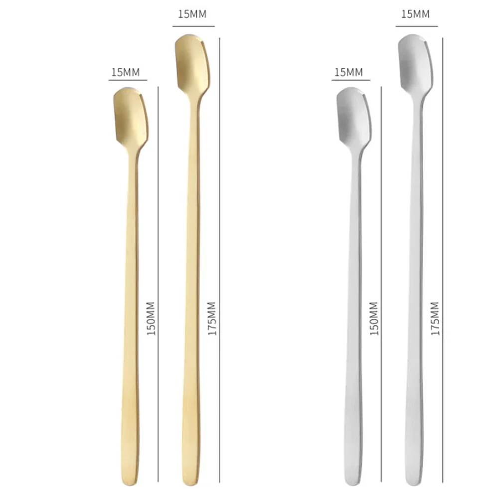 Stainless Steel Coffee Spoon Square Head Long Handle Dessert Spoon Ice Cream Tea Spoon Milkshake Coffee Multi-Purpose Spoon
Stainless Steel Coffee Spoon Square Head Long Handle Dessert Spoon Ice Cream Tea Spoon Milkshake Coffee Multi-Purpose Spoon