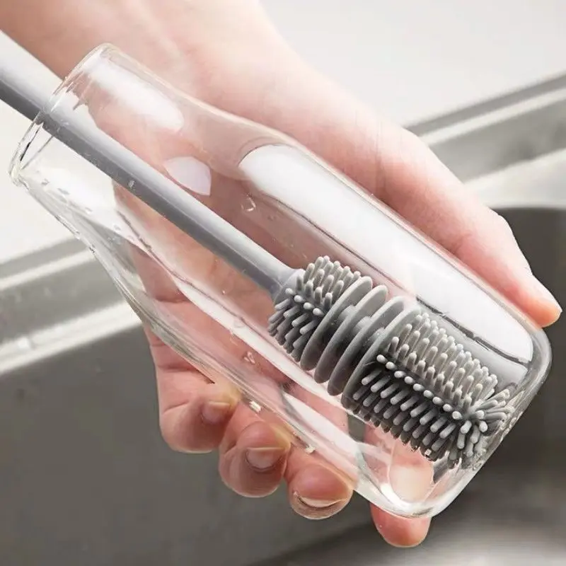 Silicone Milk Bottle Brush 360 Long Handle Cup Brush Handheld Soft Head Food Grade Watering Kitchen Household Cleaning Brushes
Silicone Milk Bottle Brush 360 Long Handle Cup Brush Handheld Soft Head Food Grade Watering Kitchen Household Cleaning Brushes
