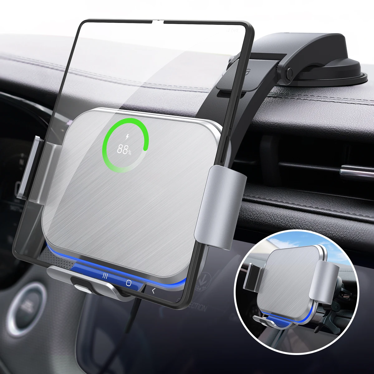 15W Qi Car Mount Phone Holder Compatible for Samsung Galaxy Z Fold 4/3/13 Pro Max/11/12 Series/Google Pixel 6/ S22 Ultra/S21
15W Qi Car Mount Phone Holder Compatible for Samsung Galaxy Z Fold 4/3/13 Pro Max/11/12 Series/Google Pixel 6/ S22 Ultra/S21