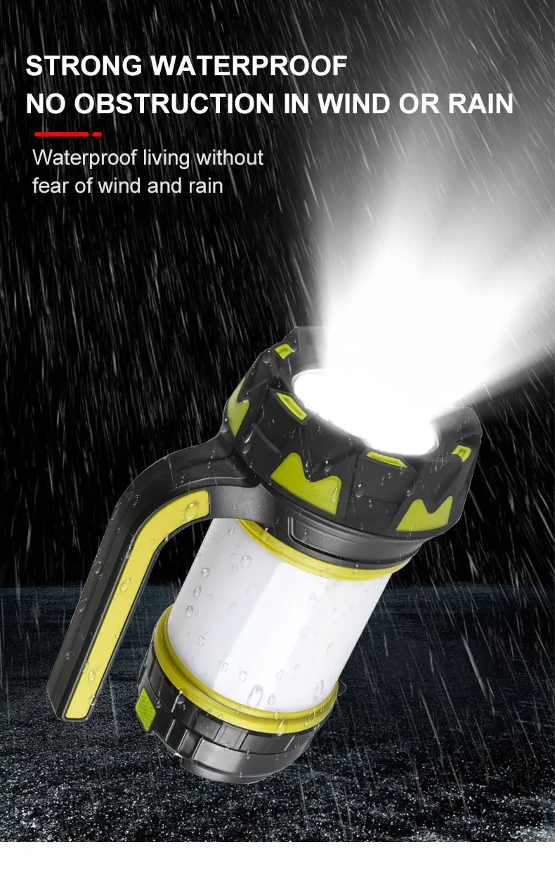 Portable Camping Lantern Lamp T6 Beads Flashlight USB Rechargeable Waterproof Emergency Outdoor Searchlight With COB Sidelight Portable Camping Lantern Lamp T6 Beads Flashlight USB Rechargeable Waterproof Emergency Outdoor Searchlight With COB Sidelight